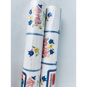 Vintage 90s Con-Tact Brand Contact Floral  Shelf Liner - Lot Of 2 Rubbermaid